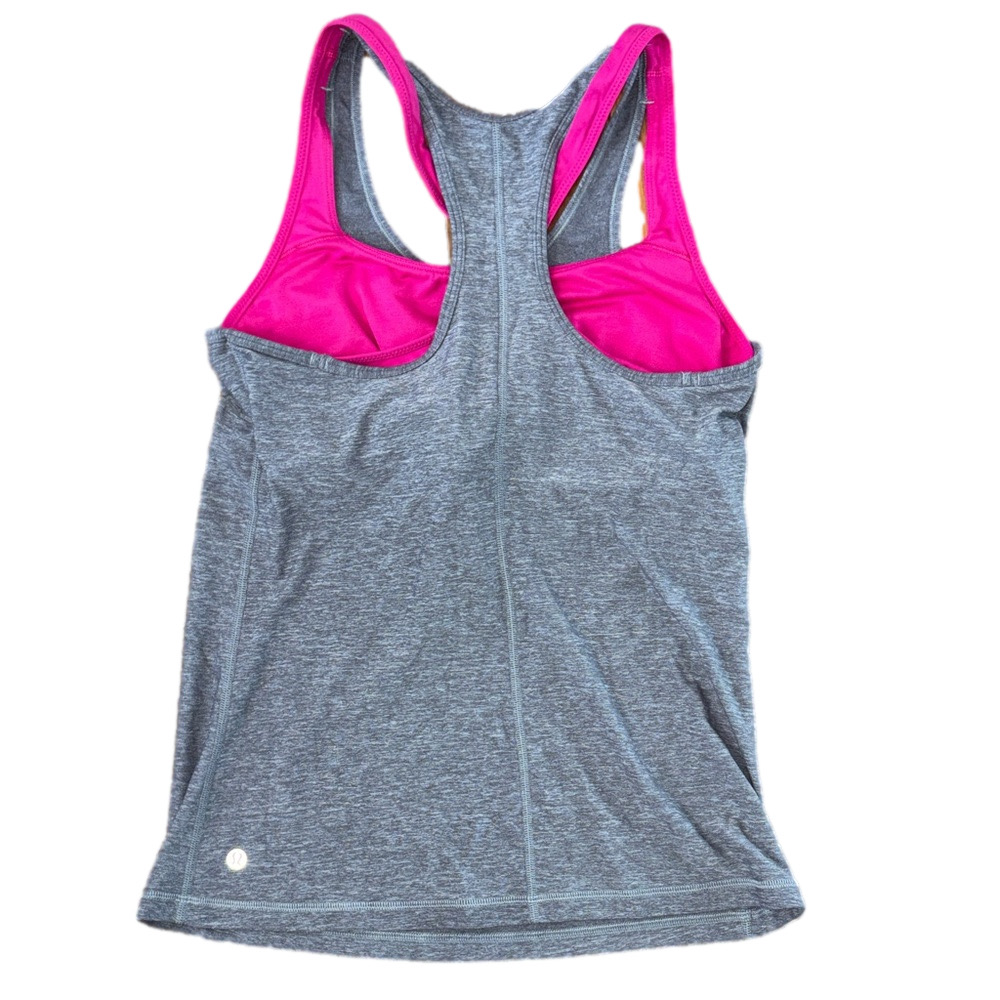 lululemon athletica Gray and Pink Racerback Tank Top size 8 - Picture 1 of 5